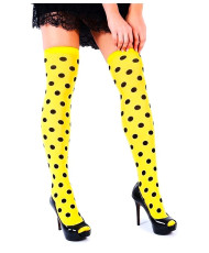 Yellow and Black Dotted Stockings